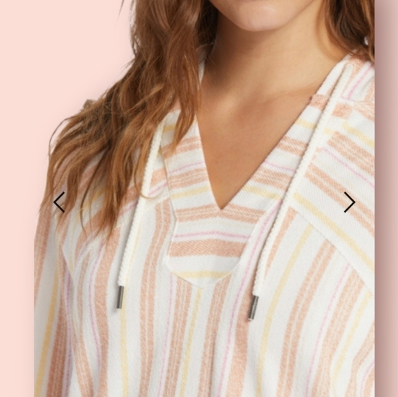 ROXY Wild & Free Striped Poncho Hoodie Size XXL - Picture 2 of 15